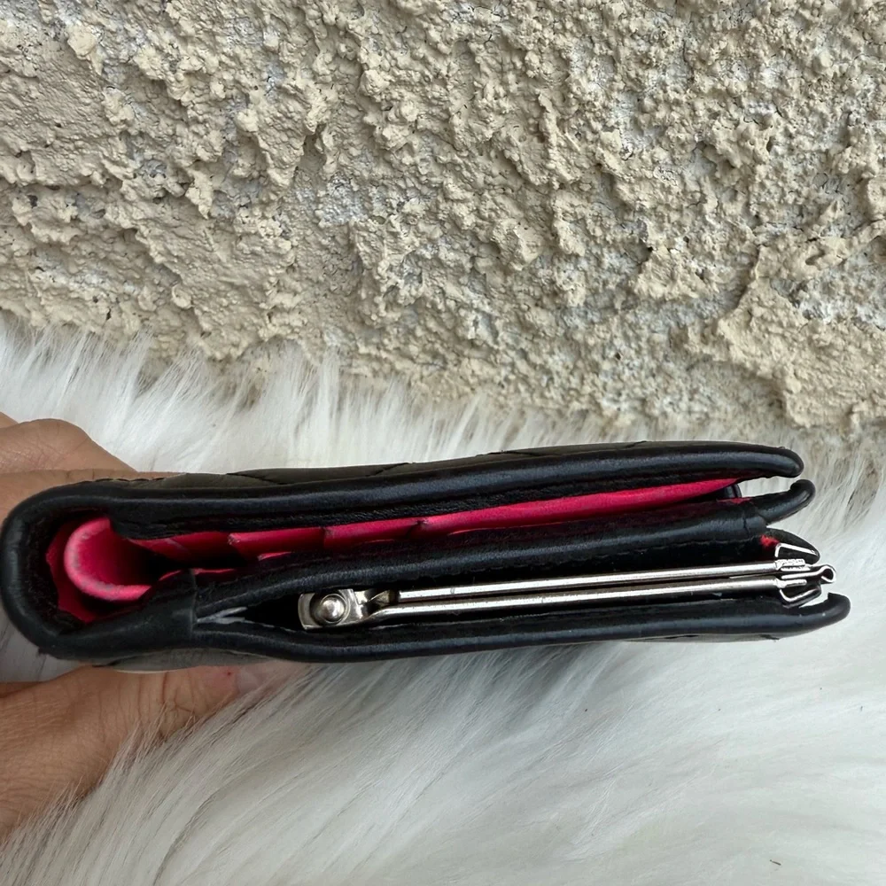 CHANEL Cambon line bi fold quilted leather compact wallet - Picture 15 of 17